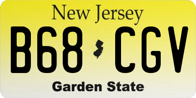 NJ license plate B68CGV