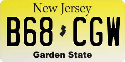 NJ license plate B68CGW