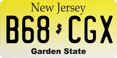 NJ license plate B68CGX