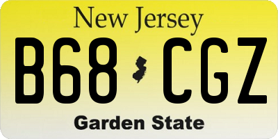 NJ license plate B68CGZ