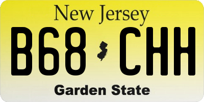 NJ license plate B68CHH