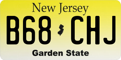 NJ license plate B68CHJ