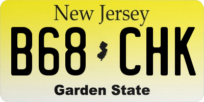 NJ license plate B68CHK