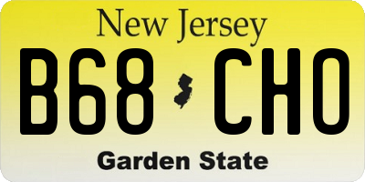 NJ license plate B68CHO