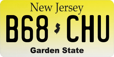 NJ license plate B68CHU