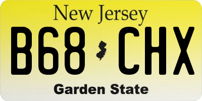 NJ license plate B68CHX