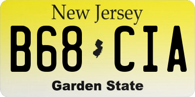 NJ license plate B68CIA