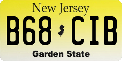 NJ license plate B68CIB