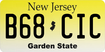 NJ license plate B68CIC