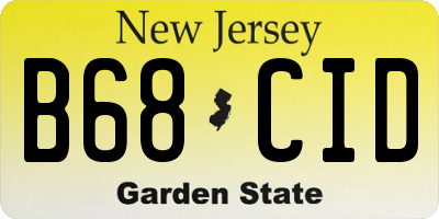 NJ license plate B68CID