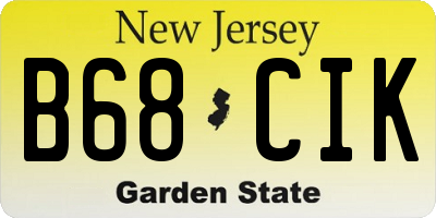 NJ license plate B68CIK
