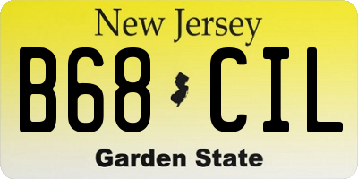 NJ license plate B68CIL