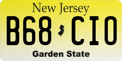 NJ license plate B68CIO