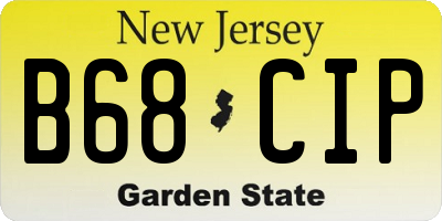NJ license plate B68CIP