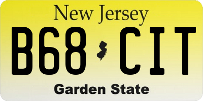 NJ license plate B68CIT