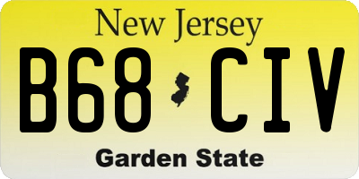 NJ license plate B68CIV