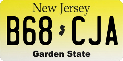 NJ license plate B68CJA