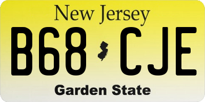 NJ license plate B68CJE