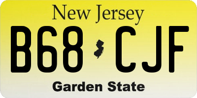 NJ license plate B68CJF