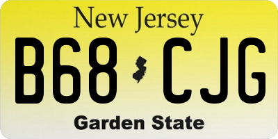 NJ license plate B68CJG