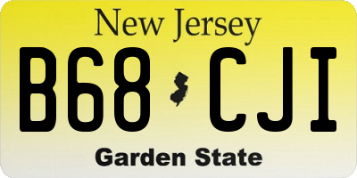 NJ license plate B68CJI