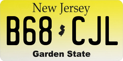 NJ license plate B68CJL