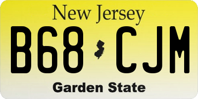 NJ license plate B68CJM