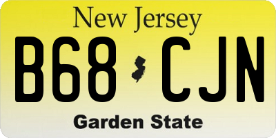 NJ license plate B68CJN