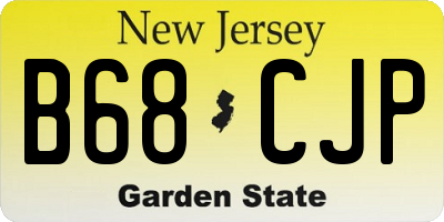 NJ license plate B68CJP