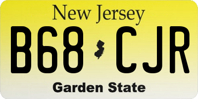 NJ license plate B68CJR