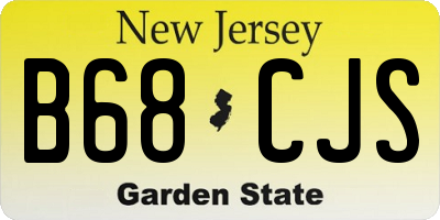 NJ license plate B68CJS