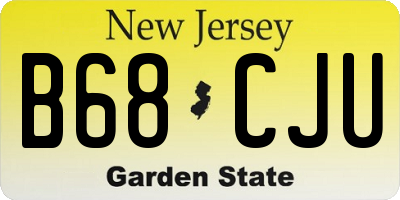 NJ license plate B68CJU