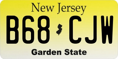 NJ license plate B68CJW