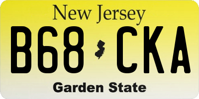 NJ license plate B68CKA