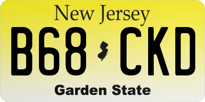 NJ license plate B68CKD