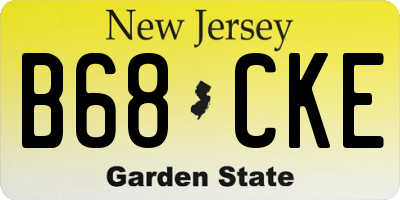 NJ license plate B68CKE