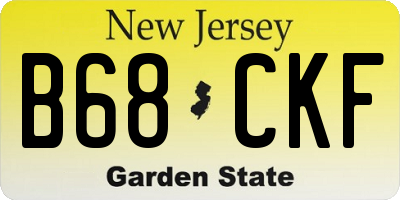 NJ license plate B68CKF
