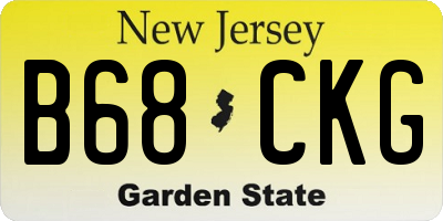 NJ license plate B68CKG