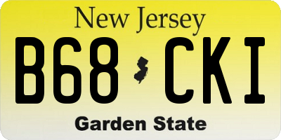NJ license plate B68CKI
