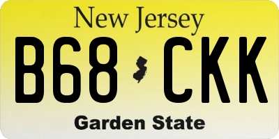 NJ license plate B68CKK