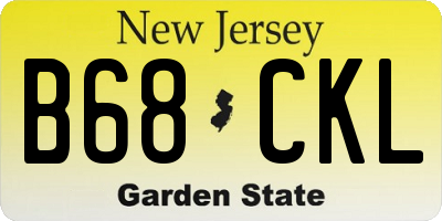 NJ license plate B68CKL