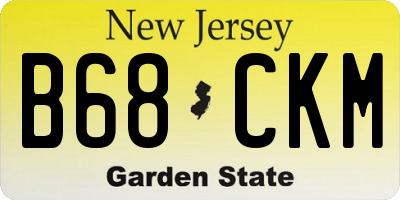 NJ license plate B68CKM