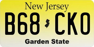 NJ license plate B68CKO