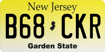 NJ license plate B68CKR