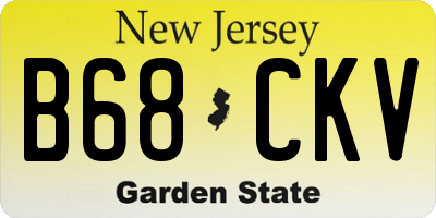 NJ license plate B68CKV