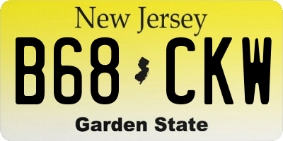 NJ license plate B68CKW