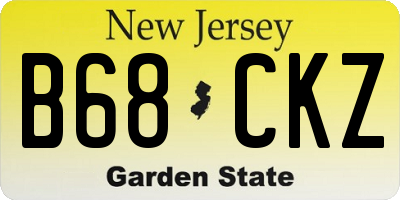 NJ license plate B68CKZ