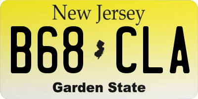 NJ license plate B68CLA