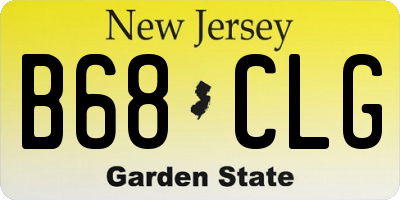 NJ license plate B68CLG