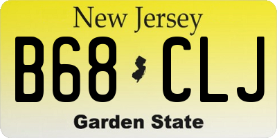 NJ license plate B68CLJ